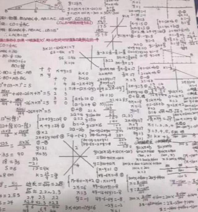 老师晒班级学霸的草稿纸