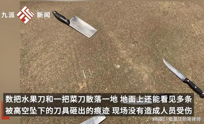 女子为吓唬邻居自6楼扔下4把刀，涉嫌高空抛物罪被刑拘，后悔不已