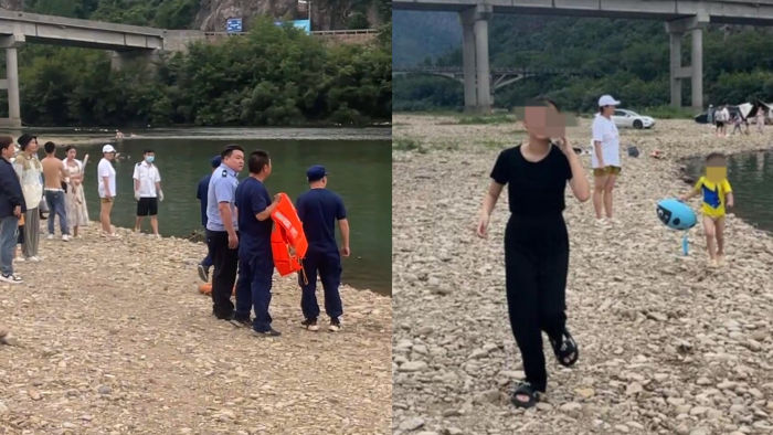 夫妻游泳溺亡2孩子岸边呼救,现已妥善安置，此水域3年3起溺亡事件