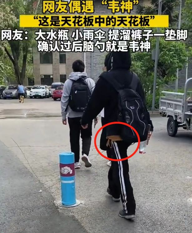 “看后脑勺就知道是韦神”，网友街边偶遇韦东奕，走路姿势太抢眼