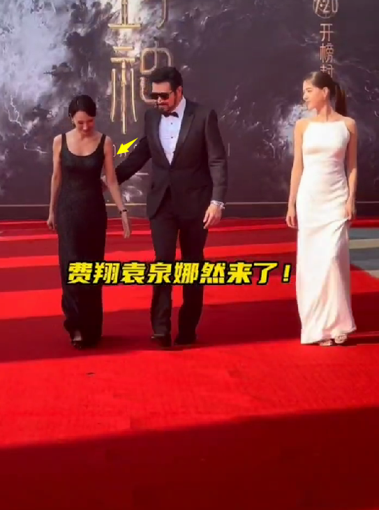 袁泉和偶像费翔后台握手聊天
