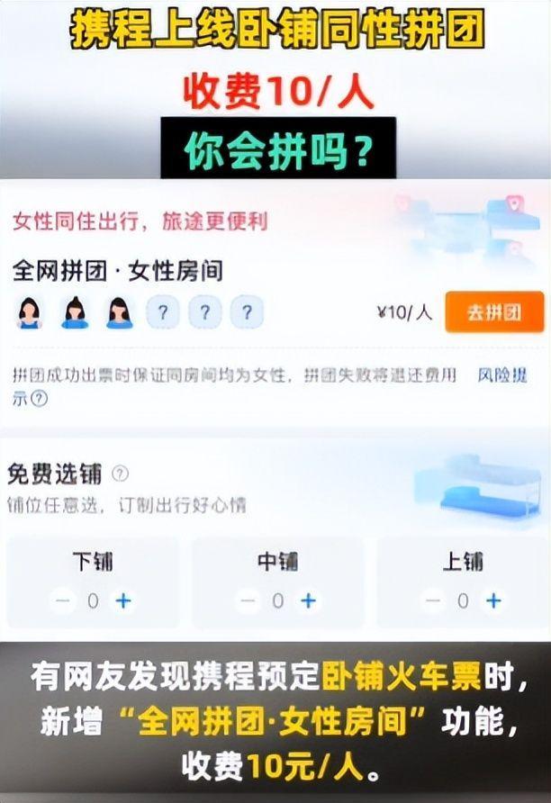 火车卧铺女性拼团走红