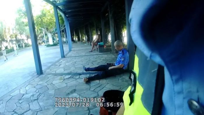 辅警从近30米高桥面跳江救人