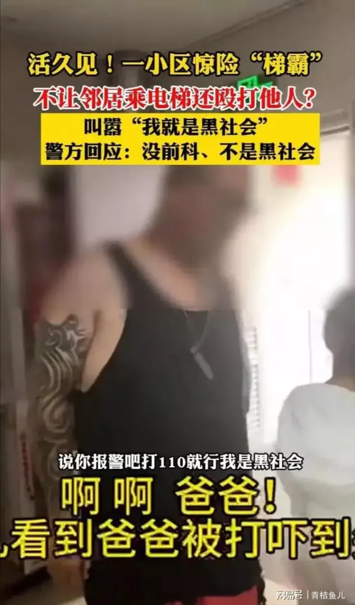 小区梯霸不让邻居乘电梯还打人