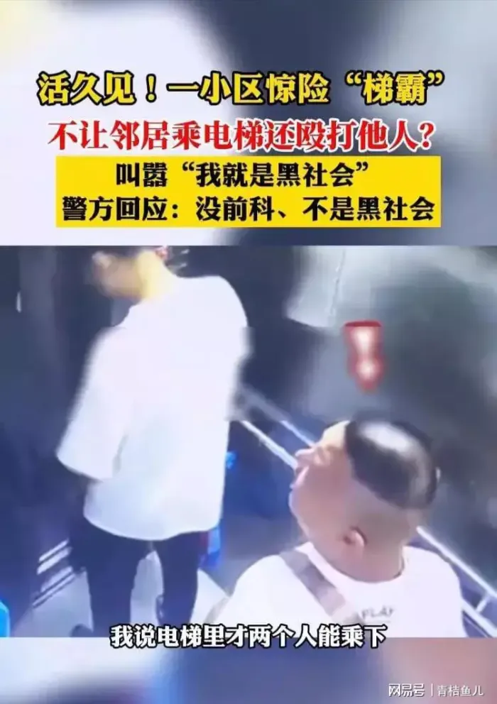 小区梯霸不让邻居乘电梯还打人