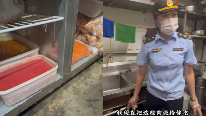市监局突检外卖销量第1店铺，现场怒斥老板：这肉做给你你吃吗