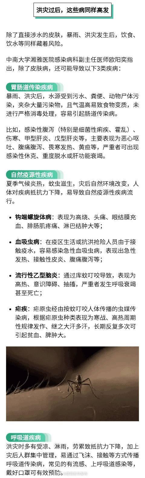 暴雨洪灾后警惕4类病