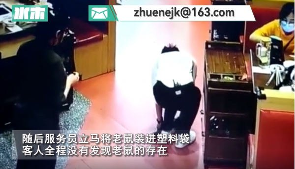 老鼠溜进饭店被服务员丝滑制服