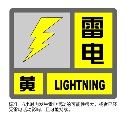 雷电黄色预警来了，伴有短时强降水和雷雨大风！