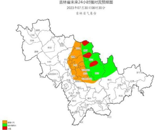 吉林省中北部有雷电天气