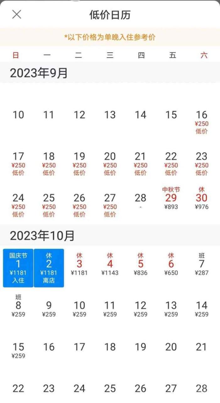 200元飙到1300元！多地经济型酒店国庆期间价格破千，有房型直接涨价5倍