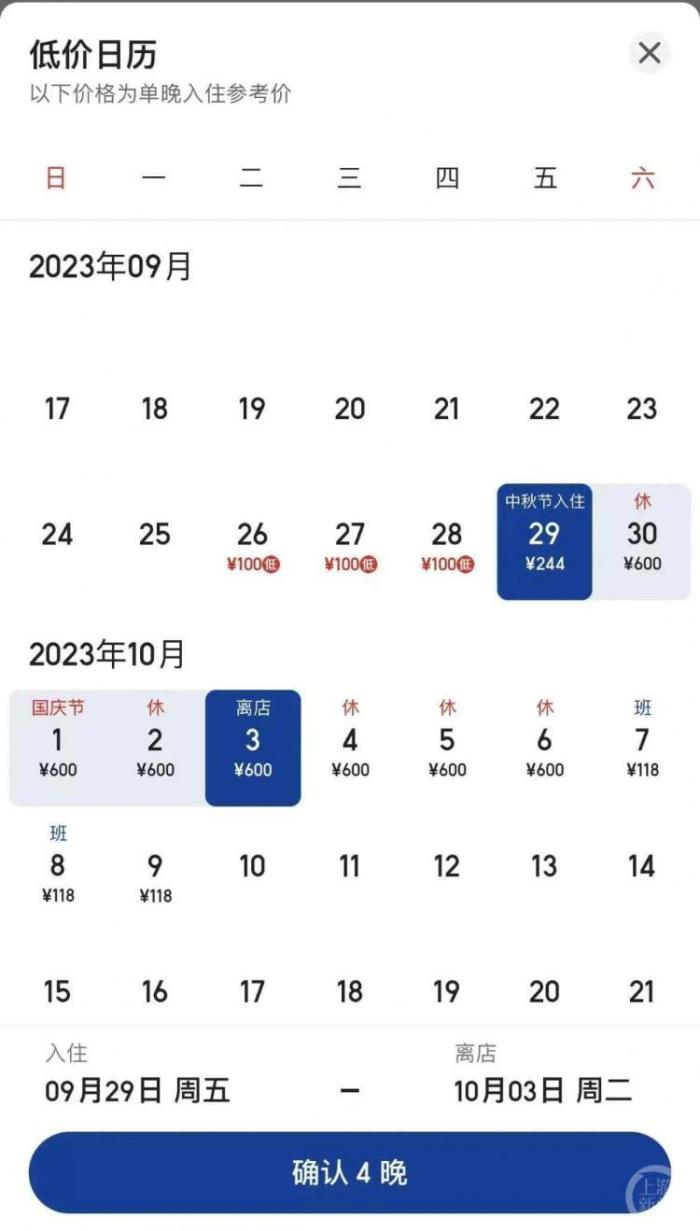 200元飙到1300元！多地经济型酒店国庆期间价格破千，有房型直接涨价5倍