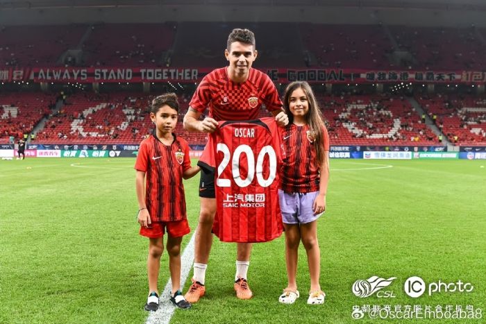 奥斯卡发博纪念上海海港生涯200场里程碑