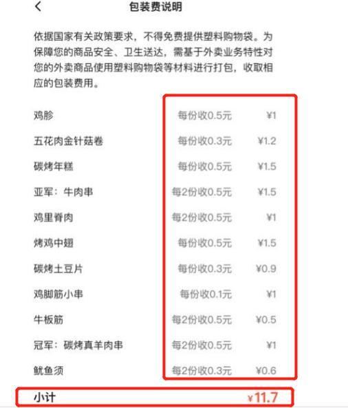 外卖烤串包装费全部按串收？消保委呼吁定规矩……