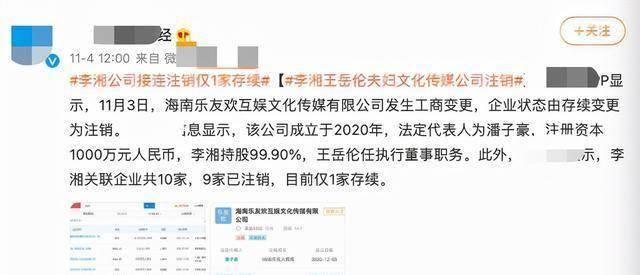 李湘商业版图盘点名下仍有公司