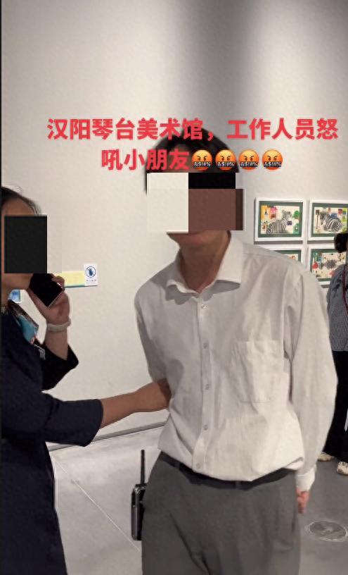 孩子在武汉美术馆触碰展品遭怒吼？回应：已致电家长解释，会道歉