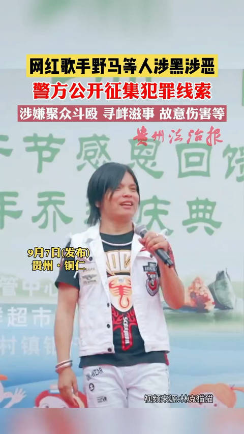 网红歌手被征集犯罪线索有多人投案