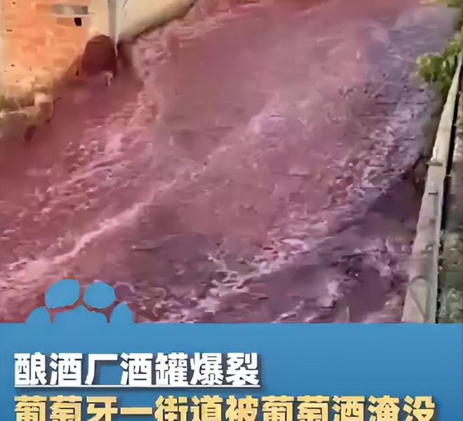 葡萄牙酿酒厂酒罐爆裂整条街被酒淹
