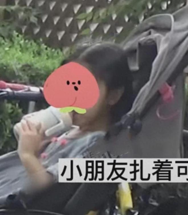 赵又廷推婴儿车接女儿放学，女儿颜值神似高圆圆