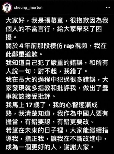 张智霖儿子道歉