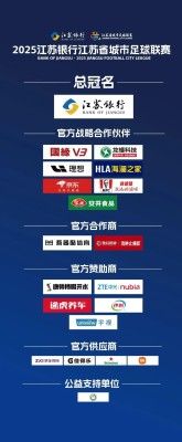 苏超联赛赞助商数量增加到19家，创历史新高