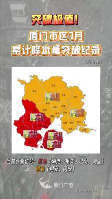 厦门市区7月日降水量创新高