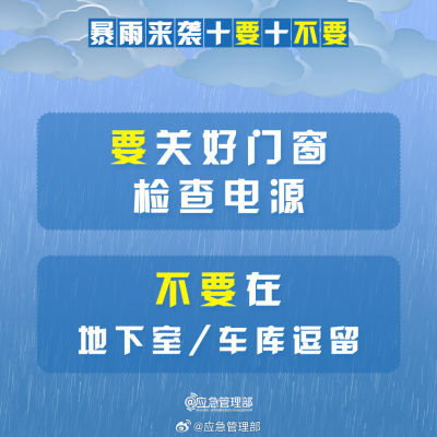 暴雨应对指南：10要10不要